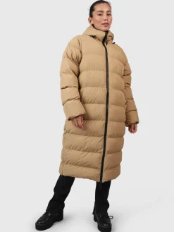Sale Brunotti Bigsur Dames Lange Puffer Jas | Desert Beige