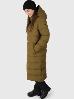 Sale Brunotti Bigsur Dames Lange Puffer Jas | Groen