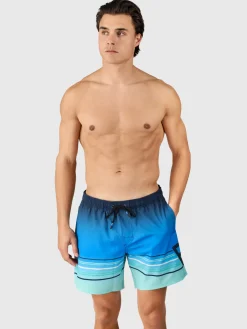 Fashion Brunotti Bru-conic-Stripe Men Swim Shorts | Neon Blue NeonBlue