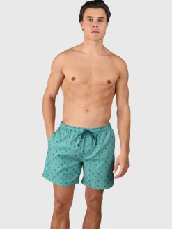 Sale Brunotti Cester-Mini Men Swim Shorts | Mini Palm Aqua Bottle Green