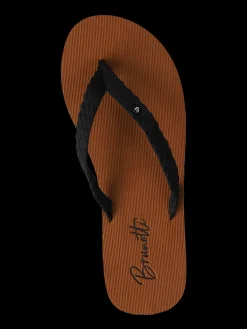 New Brunotti Chiara Jacquard Dames Flip Flops | Black