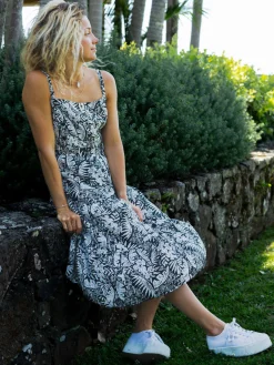 Best Brunotti Grenadine-Hawai Dames Maxi Jurk | Zwart