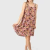 Sale Brunotti Isla-Sakai Dames Jurk | Multi Color Bruin,OranjeenPink