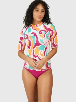 Hot Brunotti Linea-Swirl Dames Rashguard | Multi Color Oranje,Pink,GroenenWit