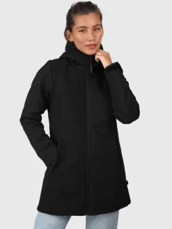 Fashion Brunotti Melle Dames Lange Softshell Jas | Zwart