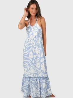 Sale Brunotti Siena-Floral Swirl Dames Maxi Jurk | Bluebell