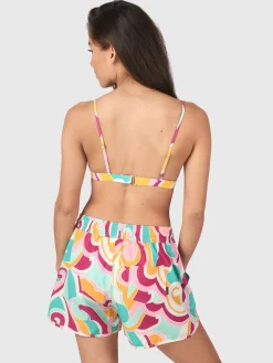 Online Brunotti Toluca-Swirl Dames Zwemshort | Multi Color Oranje,Pink,GroenenWit